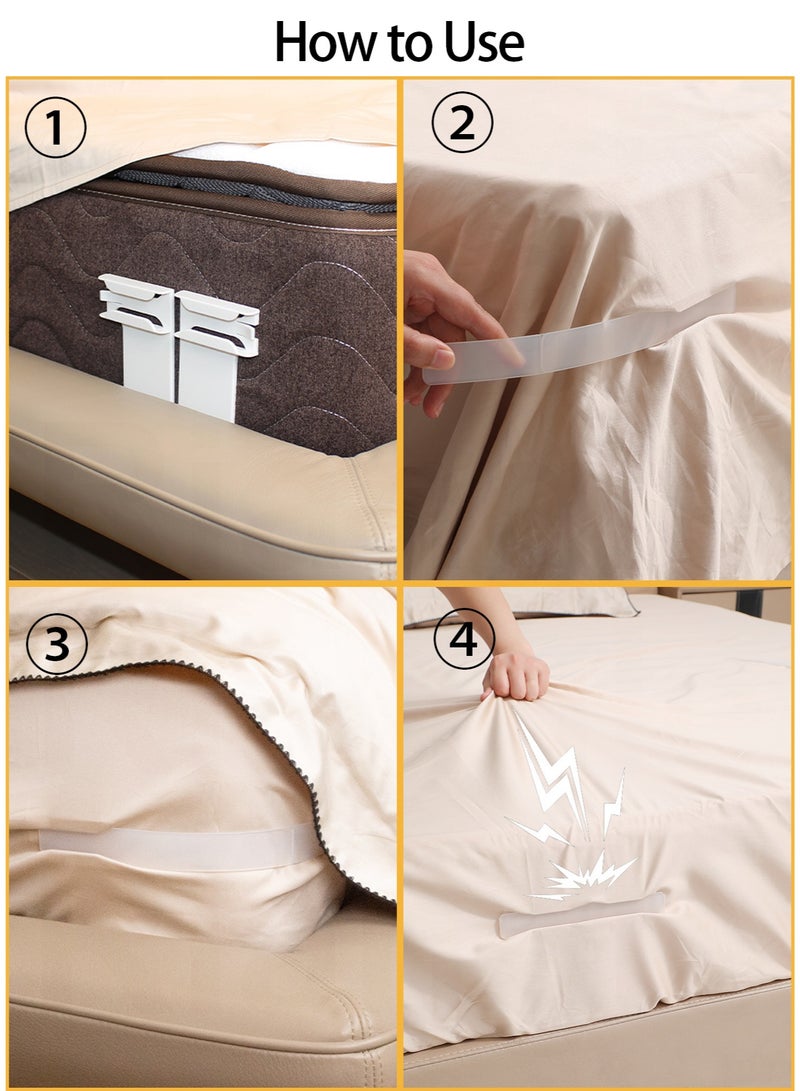 مجموعة مثبتات ملاءة السرير القابلة لتعديل الزاوية - مشابك قفل 90° و 180° لزوايا وحواف المرتبة، مثبتات ملاءة ثقيلة غير قابلة للانزلاق لجميع أحجام أغطية الفراش، 4 قطع - Image 5