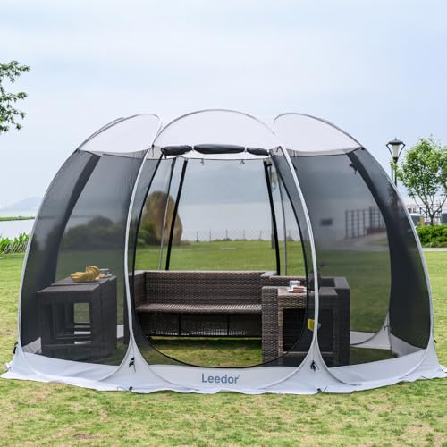 LEEDOR® Pop Up Screen House, 8-10 Person Outdoor Screen Tent，Camping Screen Room with Carry Bag, Screen Gazebo with Mosquito Netting, Instant Sun Shelter for Garden, Patio Backyard 12'x12' - Image 1