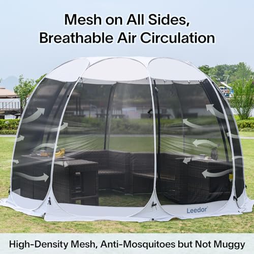 LEEDOR® Pop Up Screen House, 8-10 Person Outdoor Screen Tent，Camping Screen Room with Carry Bag, Screen Gazebo with Mosquito Netting, Instant Sun Shelter for Garden, Patio Backyard 12'x12' - Image 2