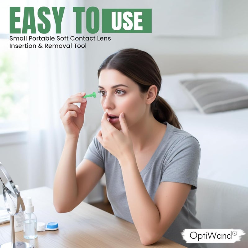 OptiWand 2 Pack Small Soft Contact Lens Removal & Insertion Tool - Silicone Rubber Soft Lens Inserter & Remover Device with Pincher End & Finger Grips - Safe & Easy on Eyes, Travel Size 1.75" - Image 5