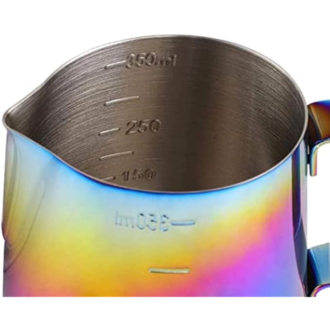 Hoshen Espresso Steaming Pitcher350Ml Stainless Steel Inner And Outer Scale Pull Flower Cup Coffee Art Pen  Latte Puccino Art Milk Frothing Pitcher Multicolor - Image 4