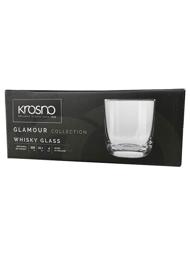 Krosno Crystal Glasses | Set of 6 | 300ml | Glamour Collection | Perfect for Home, Restaurants and Parties | Dishwasher Safe - Image 4