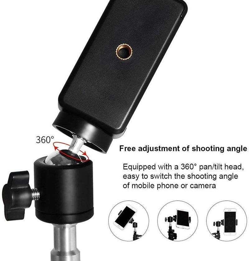 MNZ Heavy Duty 9 Feet Extendable Metal Tripod Stand with Universal 1/4" Thread,360 Ball Mobile Holder for Mobile Phone/Video Recording/Led Ringlight/Monolite/Pan Head/Trilight,Reflector - Image 4