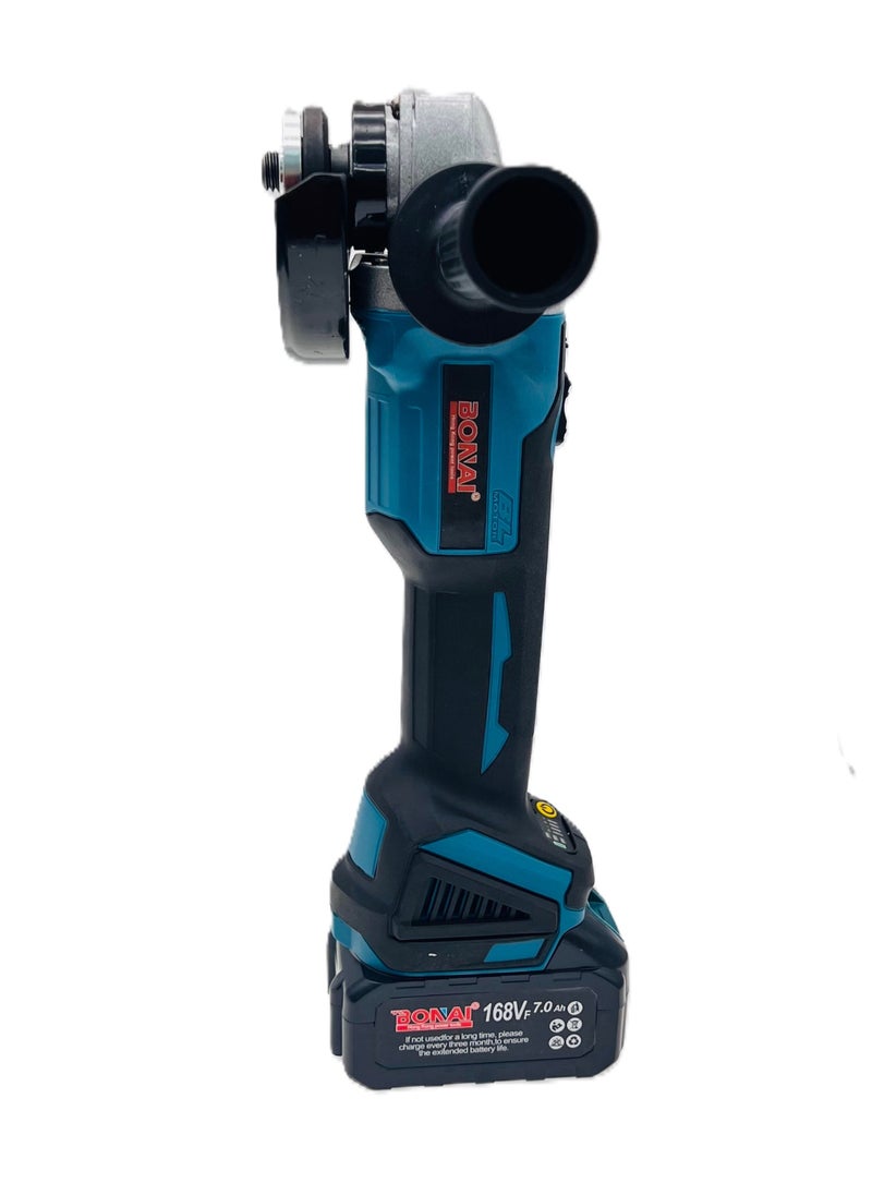 BONAI - Cordless Brushless Angle Grinder 21V Lithium Battery Powered Grinder Tool 115mm Grinding Head No Load Speed 0 to 10000rpm Battery Angle Grinder for Cutting and Polishing, Model- MT 21V - Image 1