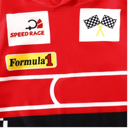 Happidoo Baby Boy Halloween Outfit Brithday Clothes Race Car Driver Hooded Romper (Red-Long,6-12 Months) - Image 4
