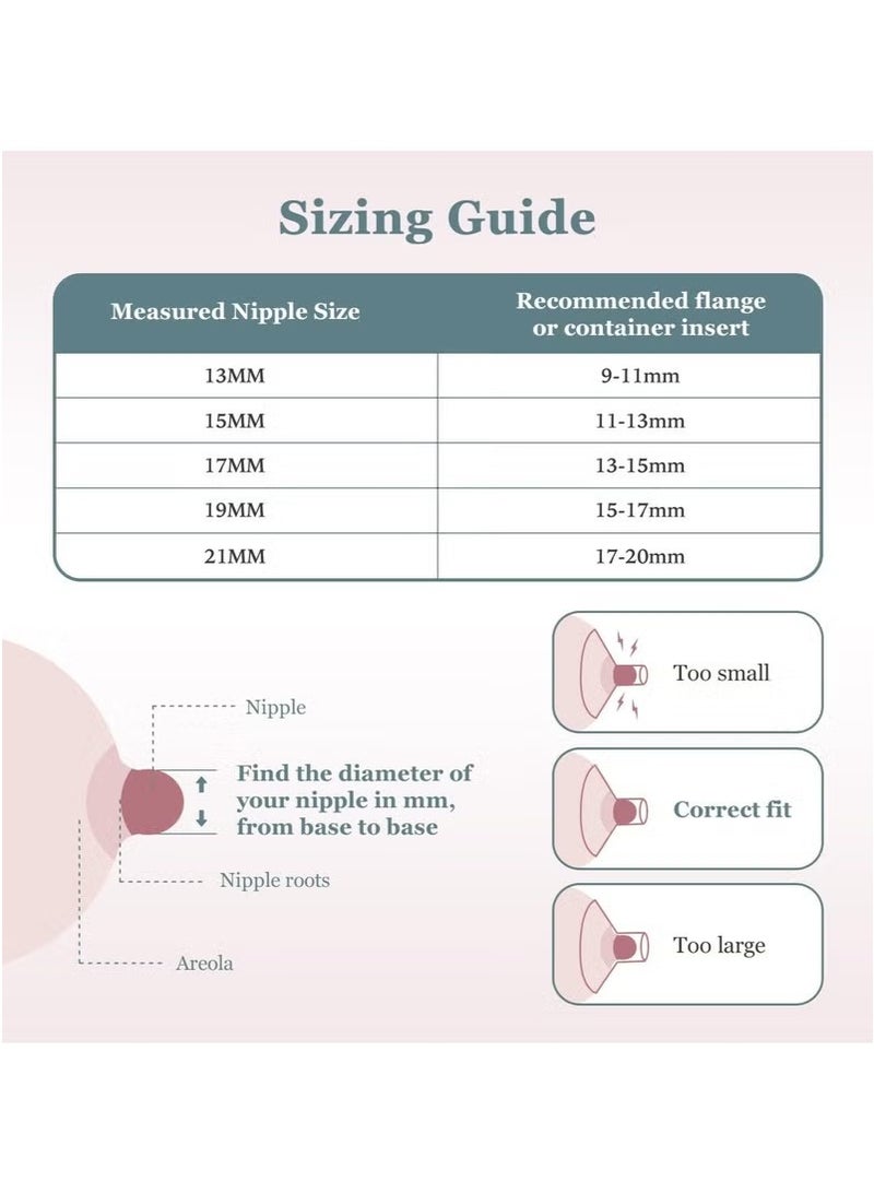 Realfrog 10 PCS Breast Milk Pump Inserts 13/15/17/19/21mm for 24mm Shields, Compatible with Most Breast Pumps,Essential Sizing Kit for Breast Milk Pump Inserts Replacement Accessories - Image 4