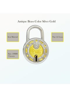 ONEPRO Onepro Active 2 Padlock Set 6Keys Silver Gold Finish 50MM 7Levers Lock and Keys for Home Door Shop Cupboard Kitchen Locker  - Image 3