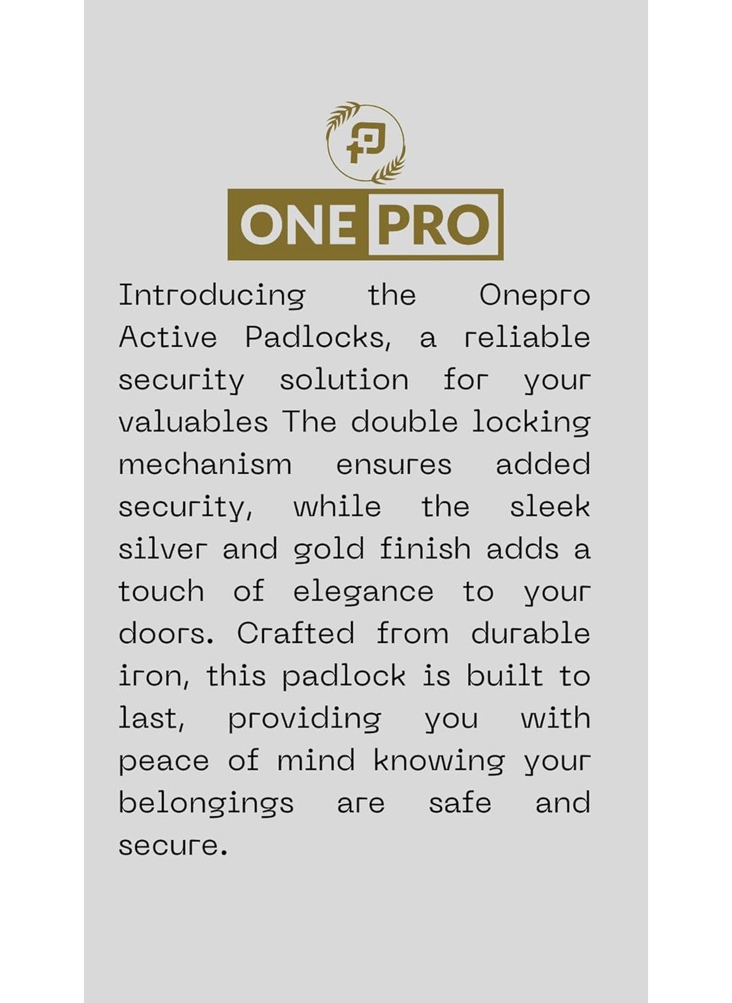 ONEPRO Onepro Active 2 Padlock Set 6Keys Silver Gold Finish 50MM 7Levers Lock and Keys for Home Door Shop Cupboard Kitchen Locker  - Image 4