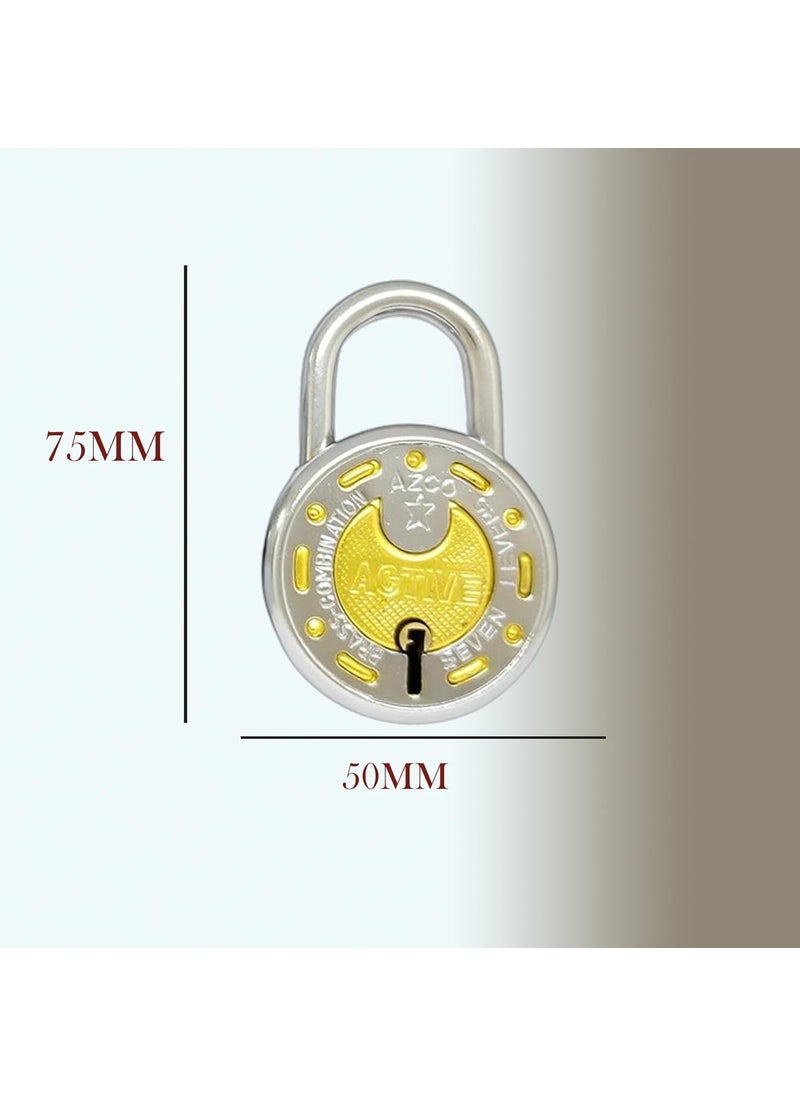 ONEPRO Onepro Active 2 Padlock Set 6Keys Silver Gold Finish 50MM 7Levers Lock and Keys for Home Door Shop Cupboard Kitchen Locker  - Image 2