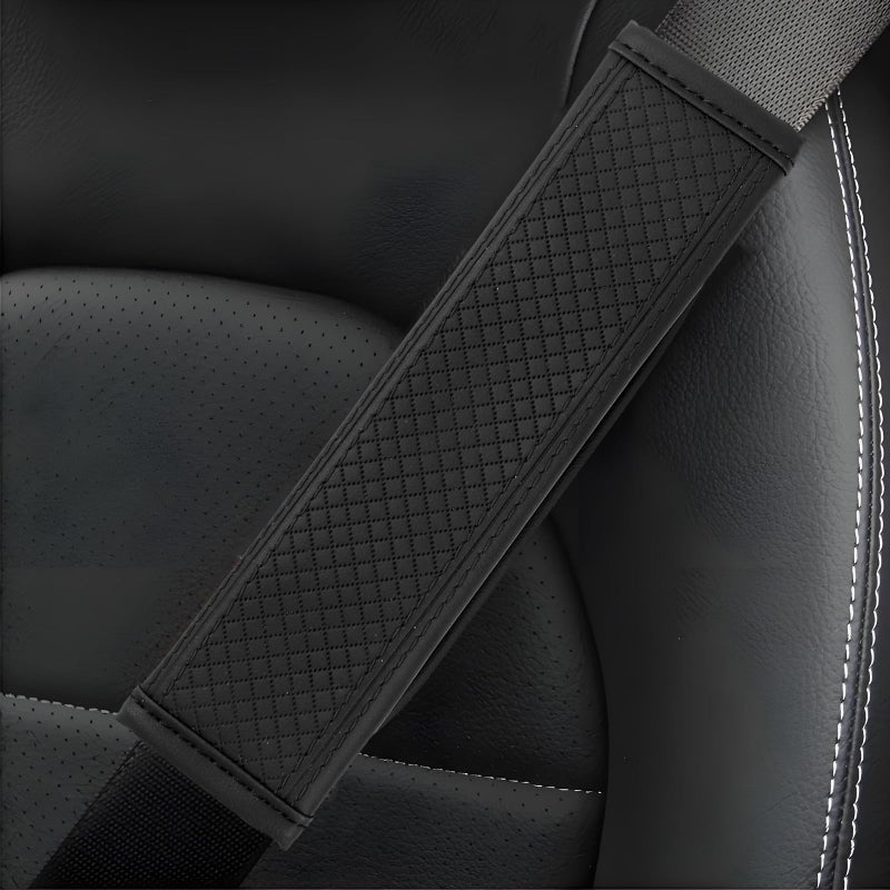 ongfuwu 2PCS Car Seat Belt Cover Soft Shoulder Strap Covers for More Comfortable Driving Auto Seatbelt Shoulder Pad Cushions Leather Safety Seatbelt Protector Universal for Car SUV Black - Image 3