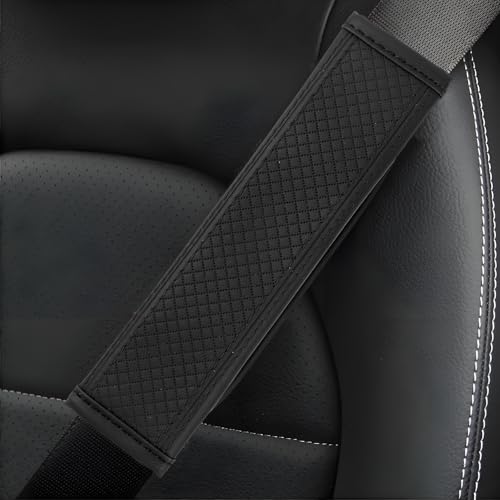 ongfuwu 2PCS Car Seat Belt Cover Soft Shoulder Strap Covers for More Comfortable Driving Auto Seatbelt Shoulder Pad Cushions Leather Safety Seatbelt Protector Universal for Car SUV Black - Image 1
