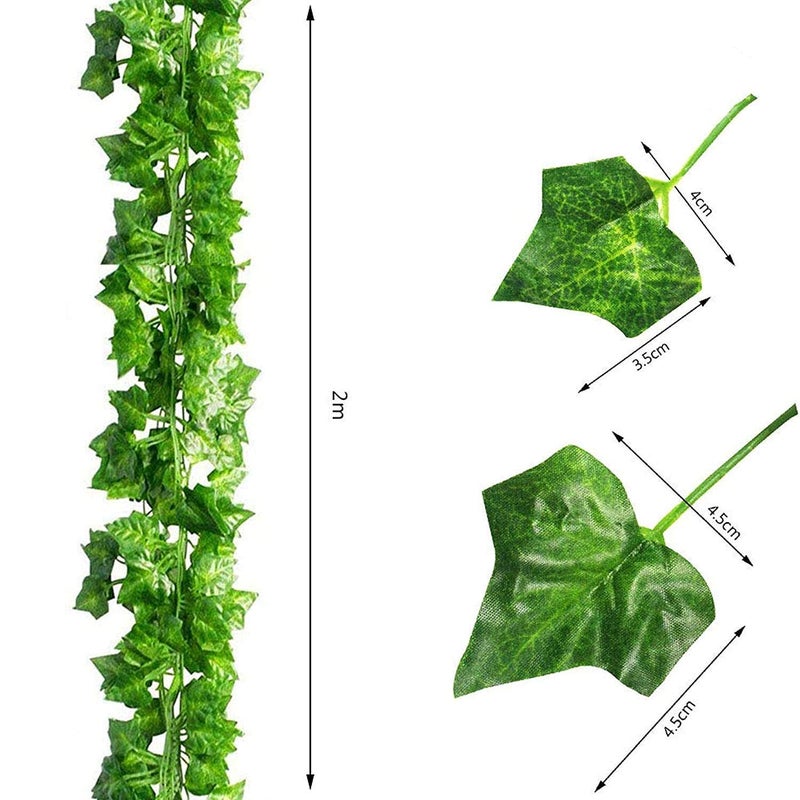 SVDK Artificial Garland Maple Plant Leaf Creepers for Home Decoration Party Dcor 30 Leaves in 1 Creeper 6 Foot Each Green Maple Leafs Pack of 3 Creeper - Image 4