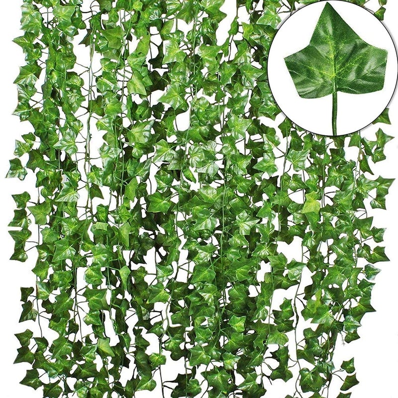 SVDK Artificial Garland Maple Plant Leaf Creepers for Home Decoration Party Dcor 30 Leaves in 1 Creeper 6 Foot Each Green Maple Leafs Pack of 3 Creeper - Image 1