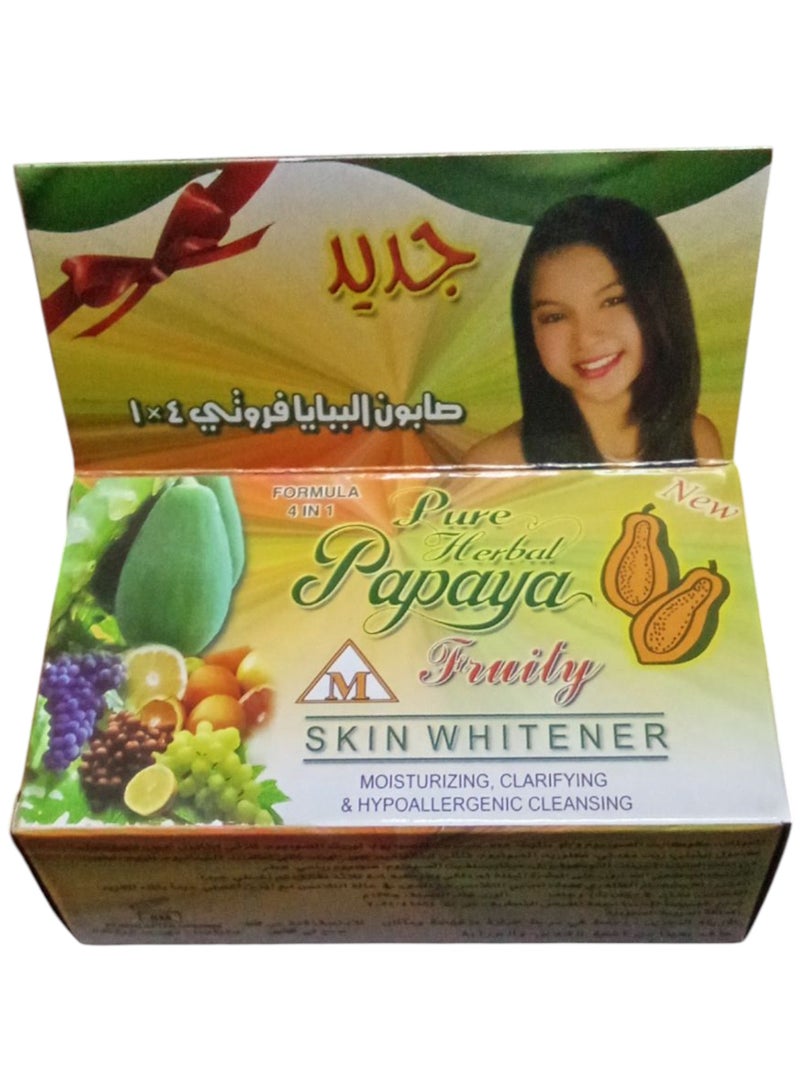 بيور هيربال صابون الببايا فروتي 4×1 جديد 135جم - Image 1