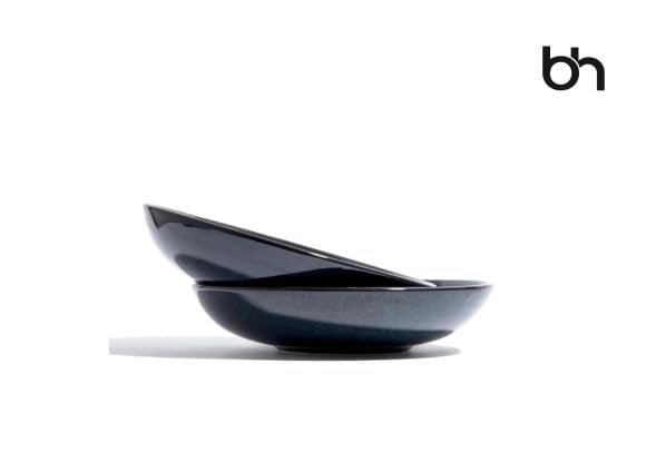Beyond Homes Handcrafted Ceramic Pasta Bowl Set, 21 cm | Microwave & Dishwasher Safe Pasta Plates Glossy Finish | Deep Plate | Ceramic Serving Pasta Bowl, 650 ml Each (Midnight Blue Set of 2) - Image 4