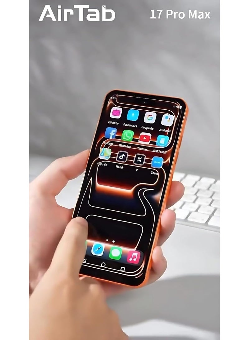 AIR TAB Airtab 17 Pro Max 5G Smartphone | 6.85-inch HD Display, High RAM & Storage, Triple Camera, 5000mAh Battery (Orange) - Image 2
