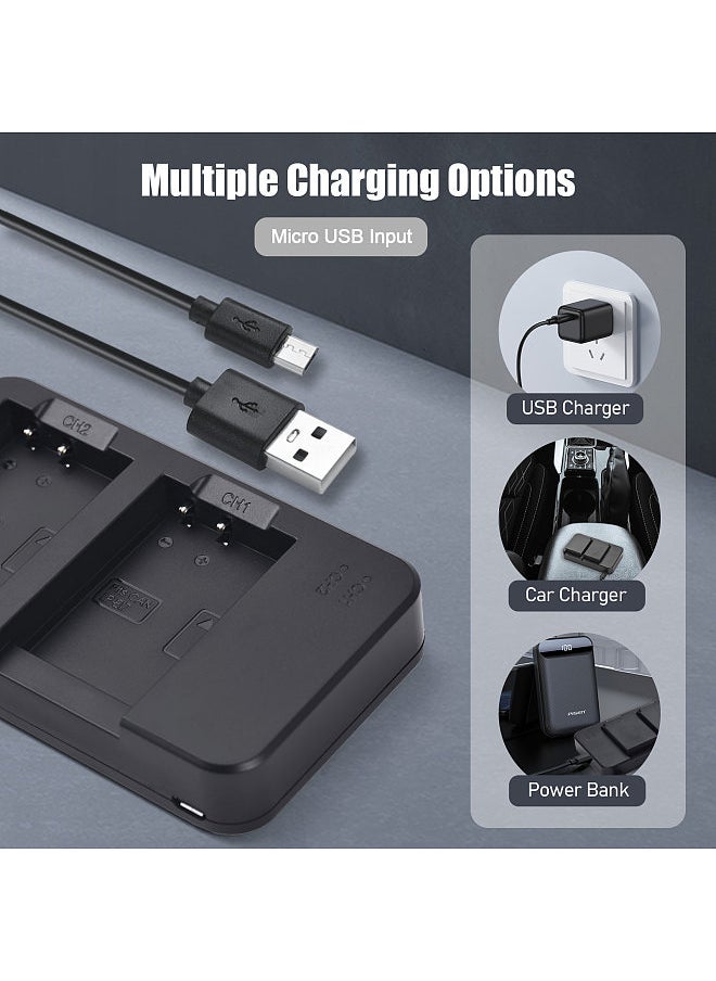 Generic Camera LP-E17 Battery & Charger Kit with 2-slot Battery Charger + 2pcs LP-E17 Batteries 7.2V 1040mAh + USB Charging Cable  - Image 2