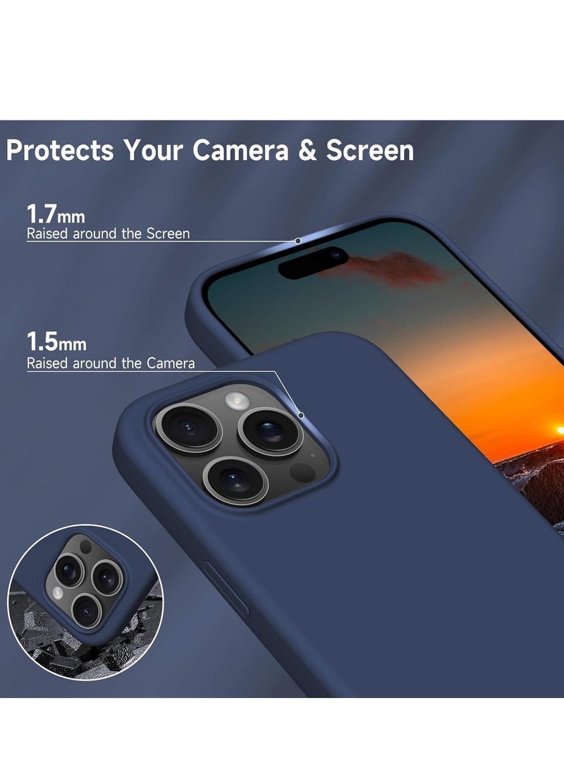 JAJEEK "New Soft Liquid Silicone Gel Case for iPhone 16 Pro Max – Full Body Shockproof Protection, Matte Finish & Soft Microfiber Lining (Blue)" - Image 3