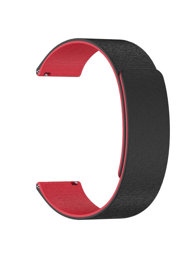 Suitable For Huawei Gt5/Fit3/4 Watch Strap, New Cloud Wood Grain Magnetic Silicone Red Rice Xiaomi 8/9 Pro Watch Strap 