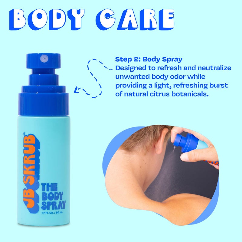 JB SKRUB The Junior Travel Trio - Complete Skin Care Set for Kids, Tweens & Teens: Hydrating Body Wash, Refreshing Body Spray, & Gentle Face Wash - Image 3