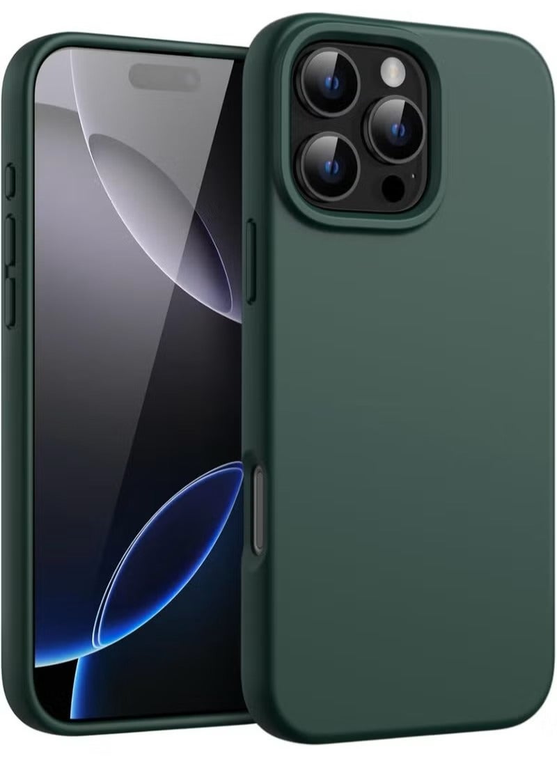 general Ultra-Slim Liquid Silicone Case for iPhone 16 Pro | Premium Soft-Touch Protective Cover with Internal Microfiber Lining & Enhanced Camera Protection – Dark Green - Image 1