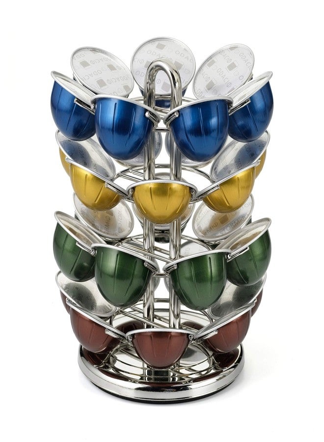 Nifty Solutions Nifty Vertuoline Coffee Pod Carousel - Nickel Chrome Finish, 28 Pod Capsule Holder, Spins 360-Degrees, Lazy Susan Platform, Home or Office Kitchen Counter Organizer - Image 1