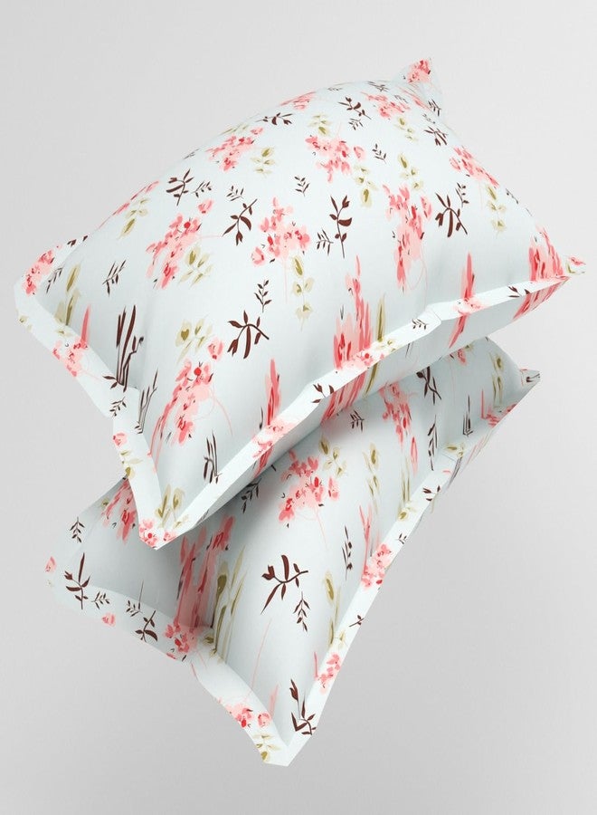 VAS COLLECTIONS 180 TC Premium Cotton Pillow Covers | Regular Pillow Cases | Set of 2 Pieces Pillow Covers only King Size (Floral Pink, 20 x 30 Inches) - Image 1