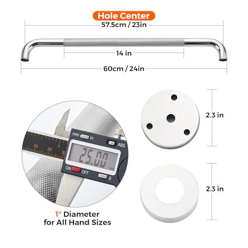 Ravinte Hardware Grab Bars for Shower, 2 Pack 24-Inch Anti Slip Shower Handles for Elderly, Safety Shower Grab Bar, Stainless Steel Handicap Grab Bars for Bathroom (Polished Nickel 1" Diameter) - Image 4