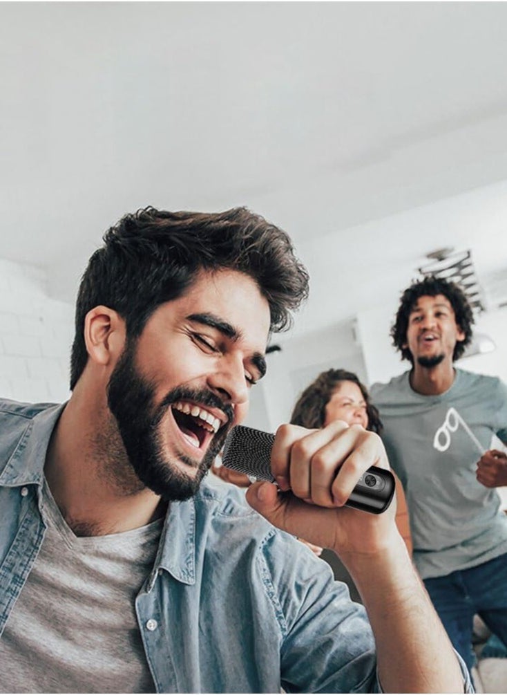 Gravity YS 203 Portable Wireless Bluetooth Karaoke Speaker with Powerful Stereo Bass, Dual Microphone Support, Long Battery Life, Compact Black Design – Perfect for Home Parties, Outdoor Events, and Karaoke Sessions – Easy Bluetooth Connectivity for All Devices, High-Quality Sound - Image 3