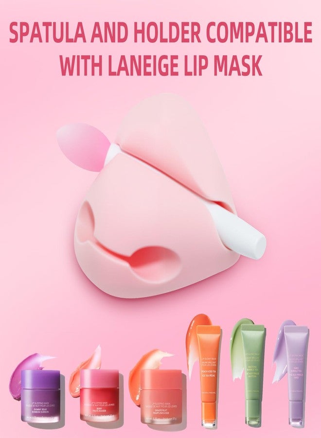 حامل ملاعق  متوافق مع قناع الشفاه Laneige - 3 فتحات و3 ملاعق، غطاء واقي من السيليكون لحامل فرشاة متوافق مع أداة وضع قناع الشفاه Laneige - Image 5