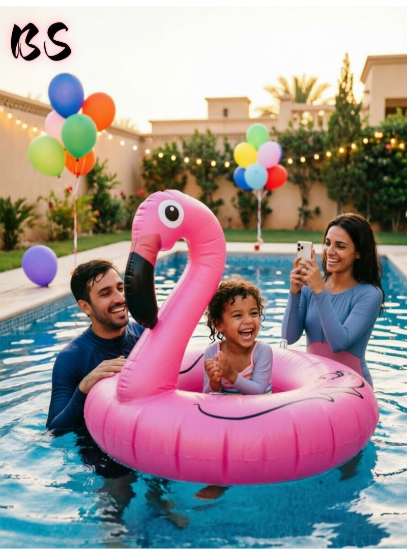 BS Light-Up Inflatable Flamingo Swim Ring | Solar-Powered Flamingo Pool Float / Water Lounger | Extra-Large Beach & Pool Float (Remote Control Included) | Designed for Adults & Children — Summer Pool Float / Leisure Lounger - Image 5