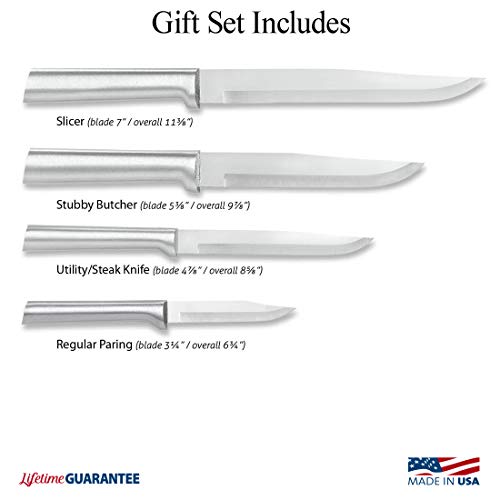 Rada Cutlery 4-Piece Wedding Register Knife Gift Set (S04), Stainless Steel Hollow Ground Blades, Made in USA, Silver Handles - Image 2