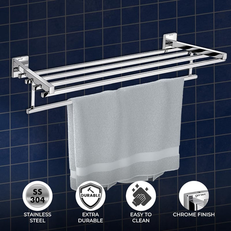 Germa Sanitarywares 304 Stainless Steel Towel Rack for Bathroom | Towel Hanger for Wash Room | Towel Stand | Bathroom Accessories (Chrome) - Image 4