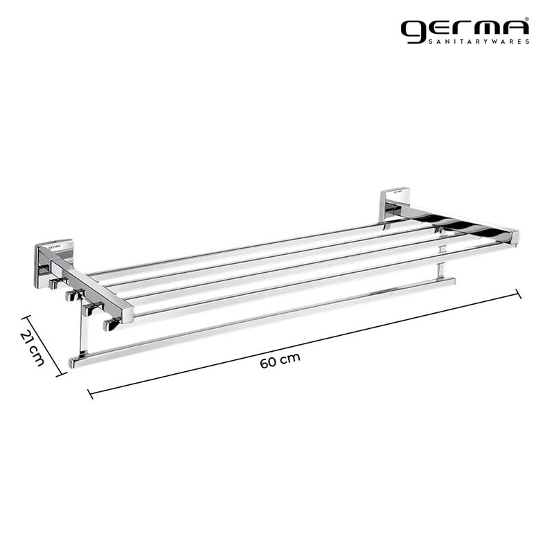 Germa Sanitarywares 304 Stainless Steel Towel Rack for Bathroom | Towel Hanger for Wash Room | Towel Stand | Bathroom Accessories (Chrome) - Image 5
