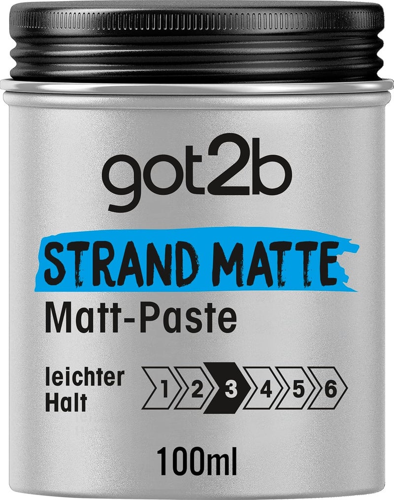 Got2b Beach Matte Paste (100 ml), Styling Paste for Matte Surfer Looks, for Scratching, Texturing or Taming without Gluing, Light Hold - Image 1