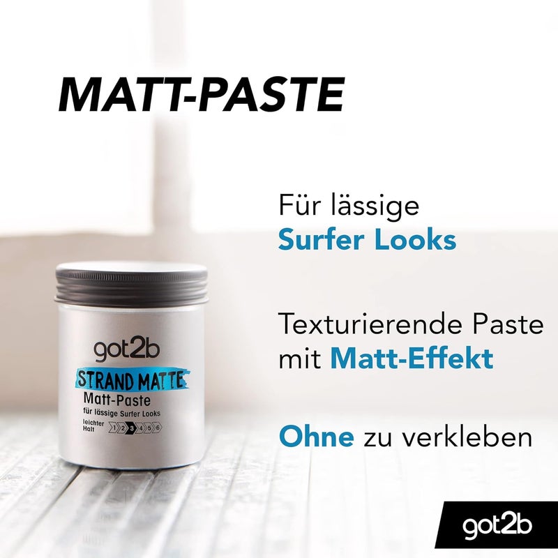 Got2b Beach Matte Paste (100 ml), Styling Paste for Matte Surfer Looks, for Scratching, Texturing or Taming without Gluing, Light Hold - Image 4