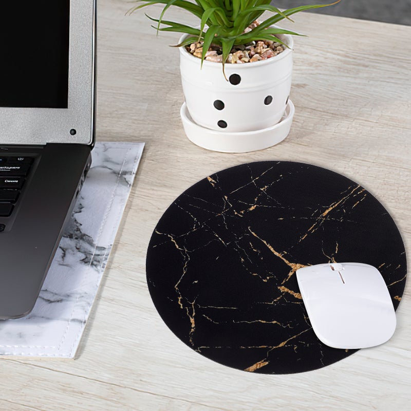 Durable Mouse Pads Circular Shape Comfortable Hand Feeling for Home Office 2Set - Image 3