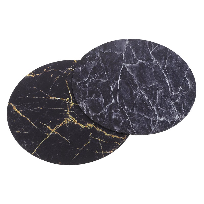 Durable Mouse Pads Circular Shape Comfortable Hand Feeling for Home Office 2Set - Image 1