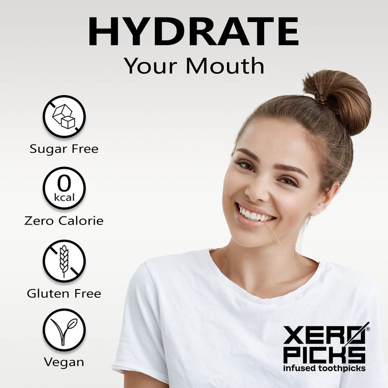 XERO PICKS عيدان أسنان زيرو بيكس للفم الجاف - عيدان طعم منقوعة لانتعاش نفس طويل الأمد ومنع الفم الجاف (عبوة متنوعة 6 قطع) - Image 5