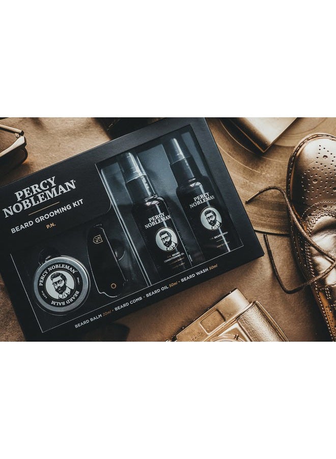 Percy Nobleman Beard Grooming Kit - Signature Scented Beard Oil 50ml, Wash 50ml, Balm 20ml & Comb - Image 4