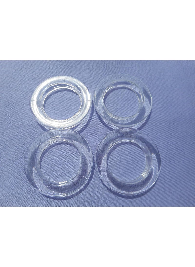 Chandrabadni Cbadni Decor Plastic Curtain Rings Eyelet 15 Inches with Lock Transparent Pack of 48 Pcs  - Image 3