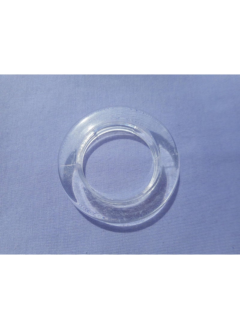 Chandrabadni Cbadni Decor Plastic Curtain Rings Eyelet 15 Inches with Lock Transparent Pack of 48 Pcs  - Image 1