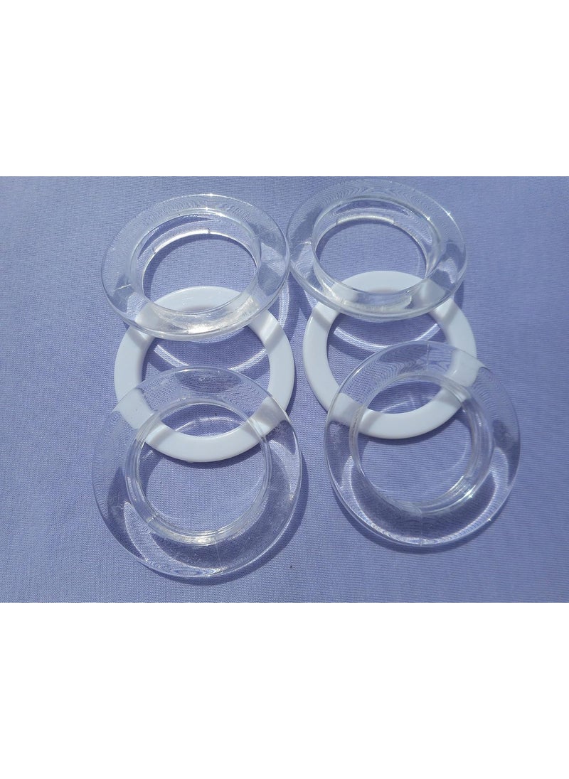 Chandrabadni Cbadni Decor Plastic Curtain Rings Eyelet 15 Inches with Lock Transparent Pack of 48 Pcs  - Image 2