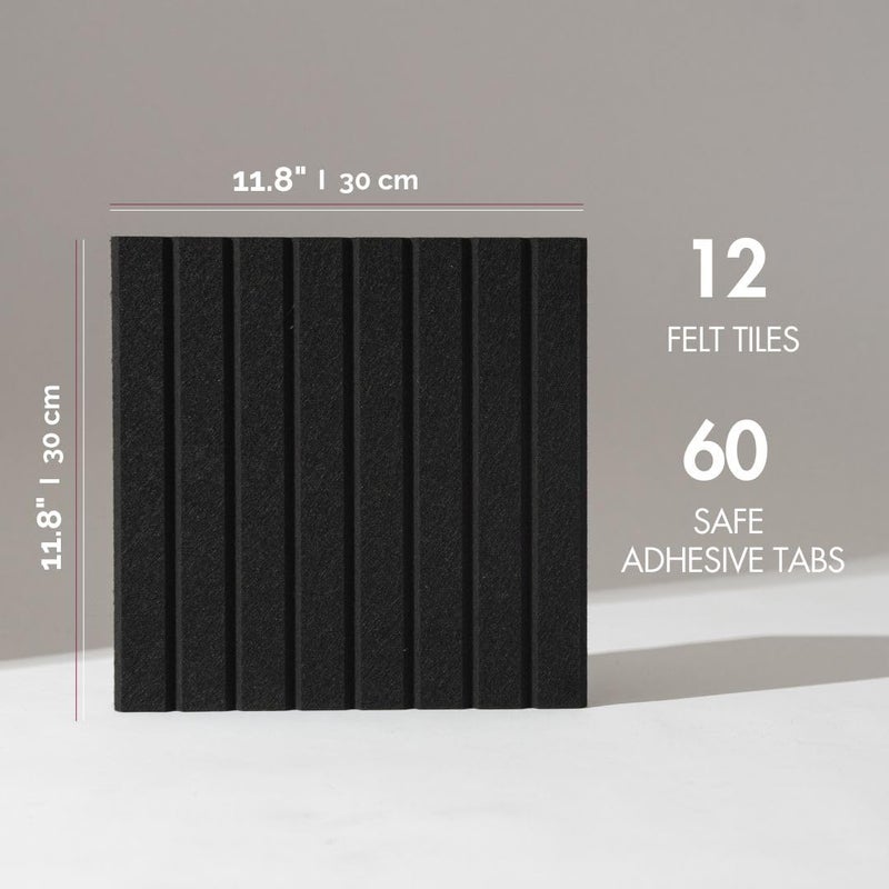 VIVELDA Large Bulletin Board 48"x36" - Office Wall Organizer to Replace your Old Cork Boards for Walls for Office Decor - 12-pack Felt Wall Panels for Use in Home Office Decor, Classroom Decor (Black) - Image 2