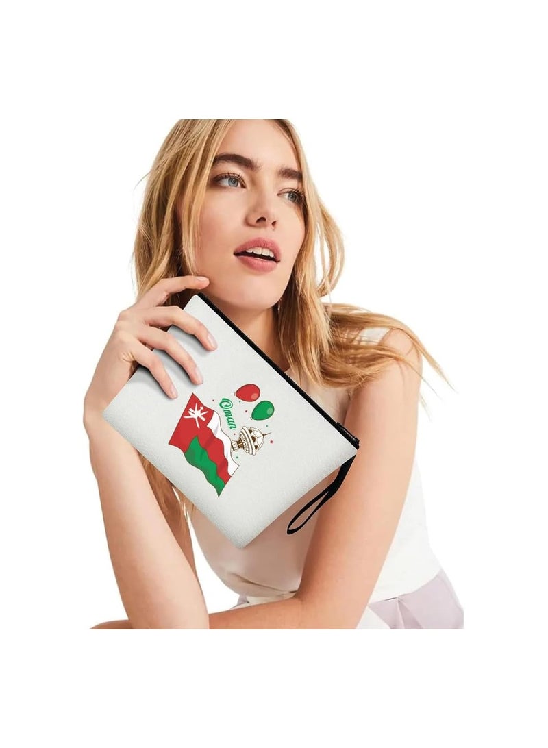Oman National Day Cosmetic Bag - Celebrate Oman in Style - Makeup Bag - Full Zipper Pouch - Image 4