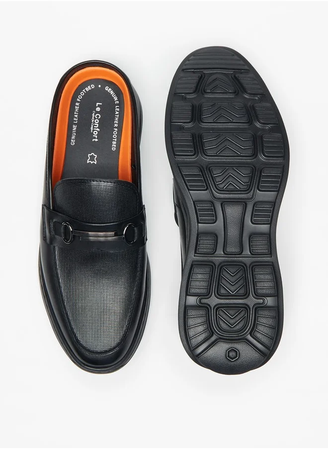 لو كونفورت Men's Textured Slip-On Mules