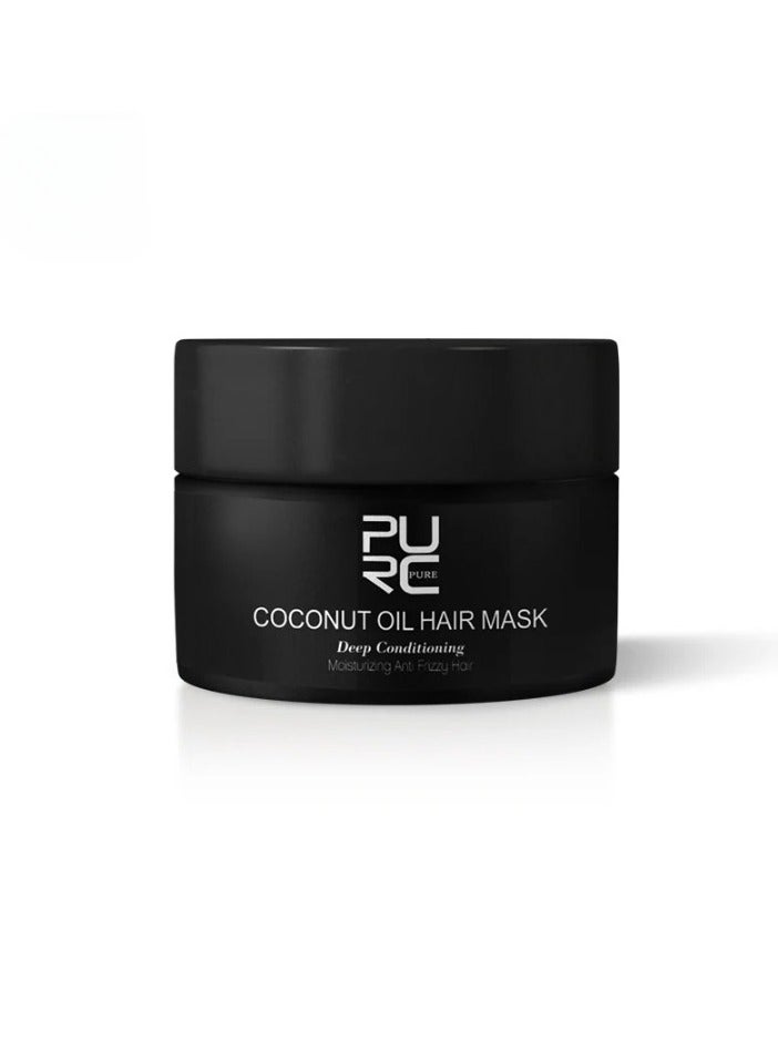 PURC قناع زيت جوز الهند للشعر، بلسم طبيعي وآمن لإصلاح الشعر، كريم علاج تنعيم وتعديل الشعر، قناع استعادة الشعر لإصلاح التلف، الشعر الجاف والمجعد - Image 1