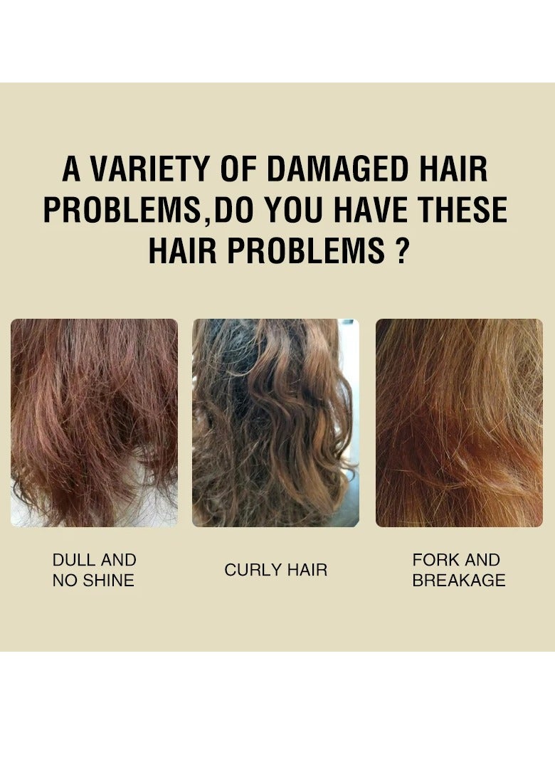 PURC قناع زيت جوز الهند للشعر، بلسم طبيعي وآمن لإصلاح الشعر، كريم علاج تنعيم وتعديل الشعر، قناع استعادة الشعر لإصلاح التلف، الشعر الجاف والمجعد - Image 4