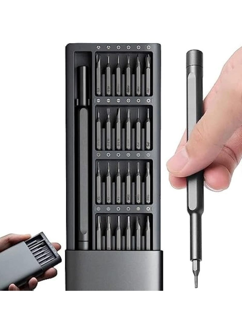 Generic Wearable Rust-Resistant Magnetic Precision Screwdriver Set with Pop-Up Storage Box (24 bits) Precision Screwdriver Set, Mini Screwdriver, Magnetic Driver Bits Set, Pocket Manual Screwdriver Tool Set  - Image 1