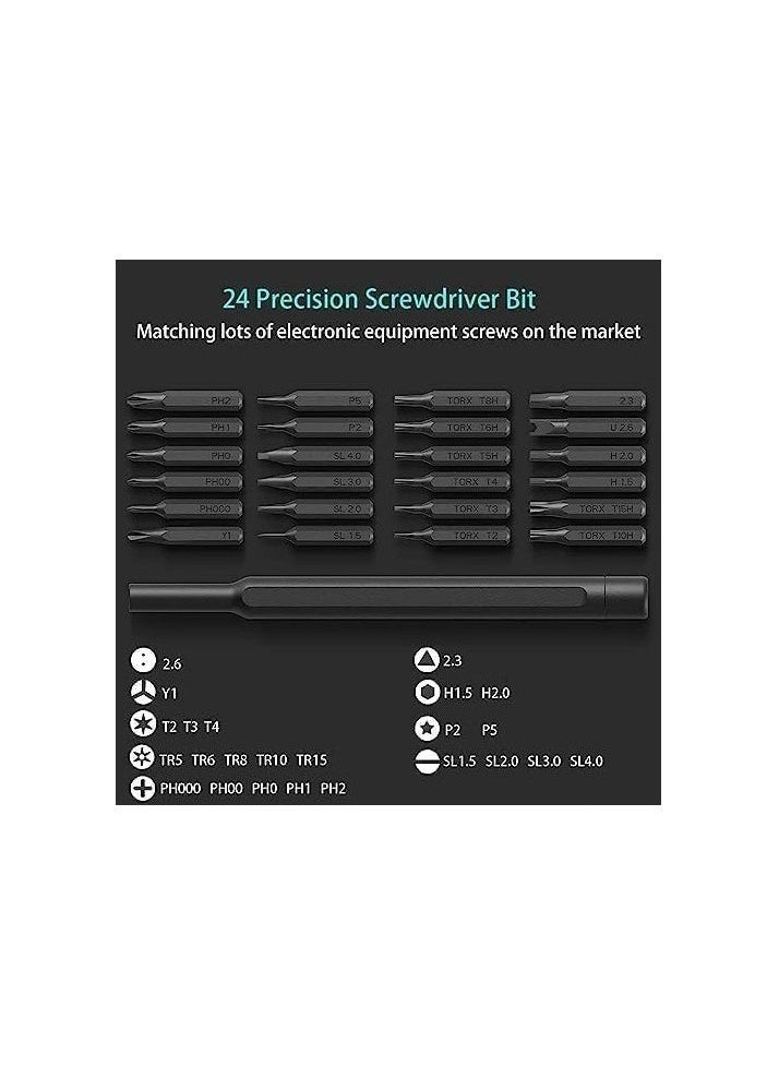 Generic Wearable Rust-Resistant Magnetic Precision Screwdriver Set with Pop-Up Storage Box (24 bits) Precision Screwdriver Set, Mini Screwdriver, Magnetic Driver Bits Set, Pocket Manual Screwdriver Tool Set  - Image 4